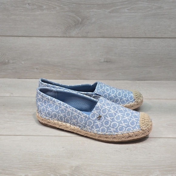 Calvin Klein Women's KCpopular2-T Blue Espadrille Flats Shoes Sz 7M - Picture 1 of 12